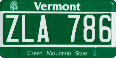 VT license plate ZLA786