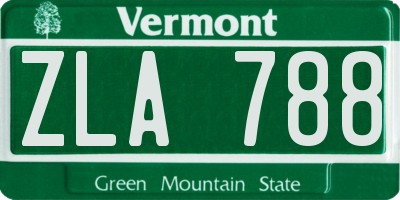 VT license plate ZLA788