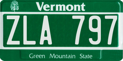 VT license plate ZLA797