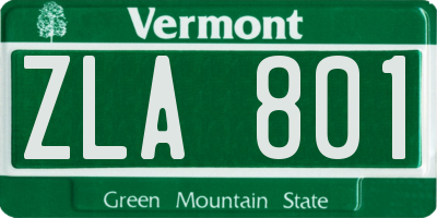 VT license plate ZLA801