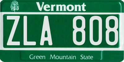 VT license plate ZLA808