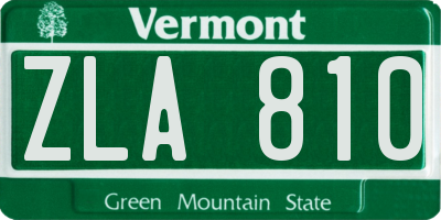 VT license plate ZLA810