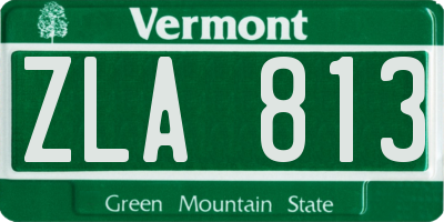 VT license plate ZLA813