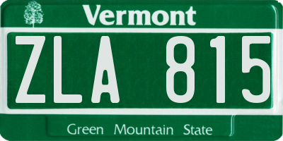 VT license plate ZLA815