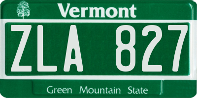 VT license plate ZLA827