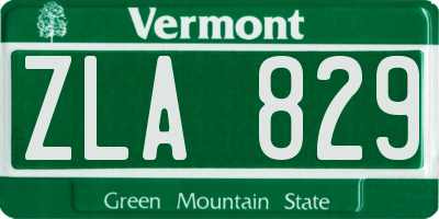 VT license plate ZLA829
