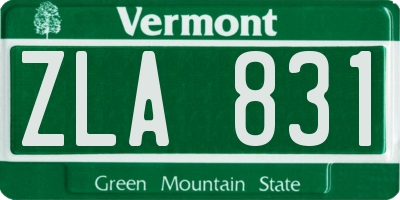 VT license plate ZLA831