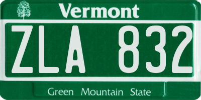 VT license plate ZLA832