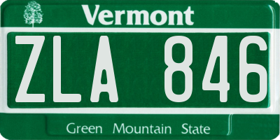 VT license plate ZLA846