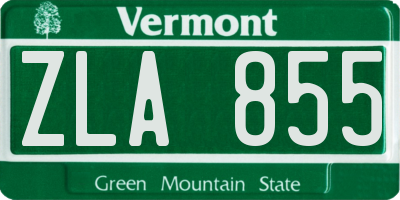 VT license plate ZLA855