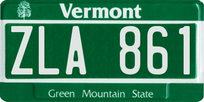 VT license plate ZLA861
