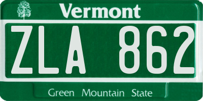 VT license plate ZLA862