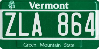 VT license plate ZLA864