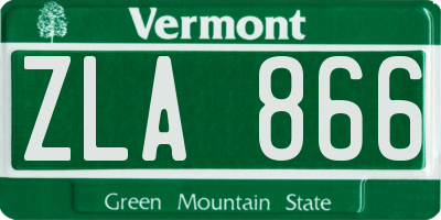 VT license plate ZLA866