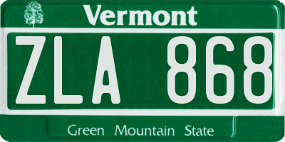 VT license plate ZLA868
