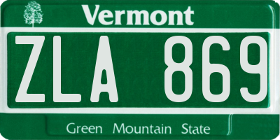VT license plate ZLA869
