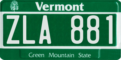 VT license plate ZLA881