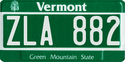 VT license plate ZLA882