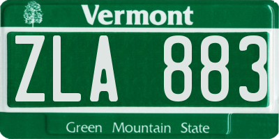 VT license plate ZLA883
