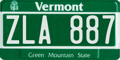 VT license plate ZLA887