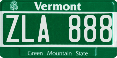 VT license plate ZLA888