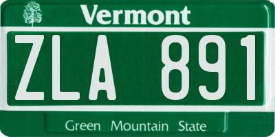 VT license plate ZLA891