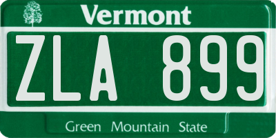VT license plate ZLA899