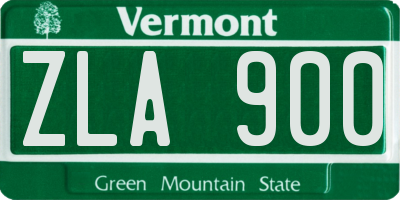 VT license plate ZLA900