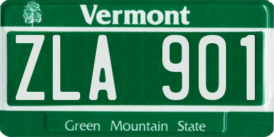 VT license plate ZLA901