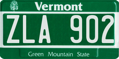VT license plate ZLA902