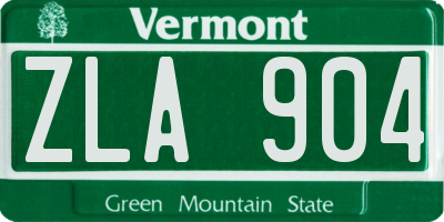 VT license plate ZLA904