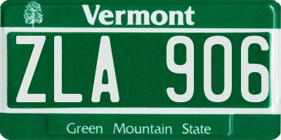 VT license plate ZLA906