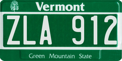 VT license plate ZLA912