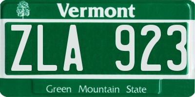 VT license plate ZLA923