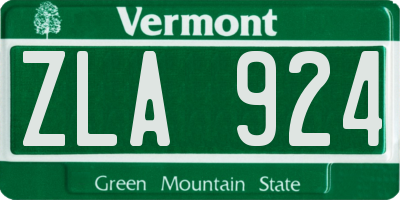VT license plate ZLA924
