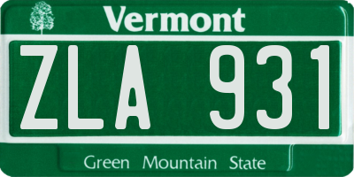 VT license plate ZLA931
