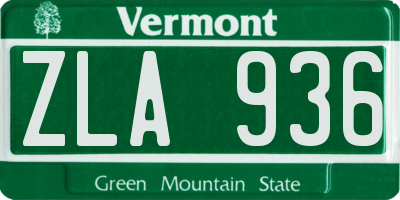 VT license plate ZLA936
