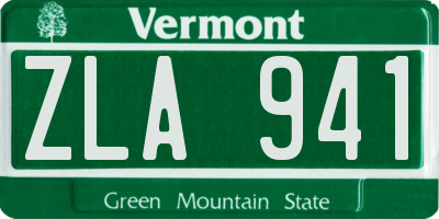 VT license plate ZLA941
