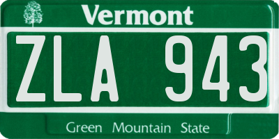 VT license plate ZLA943