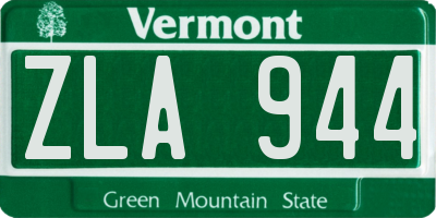 VT license plate ZLA944