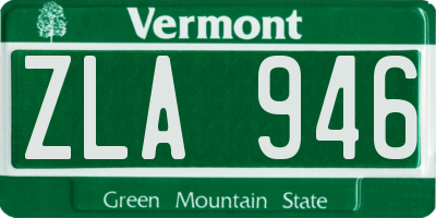 VT license plate ZLA946