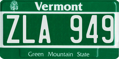 VT license plate ZLA949
