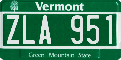 VT license plate ZLA951