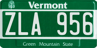 VT license plate ZLA956