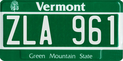 VT license plate ZLA961