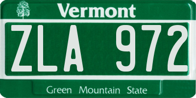 VT license plate ZLA972