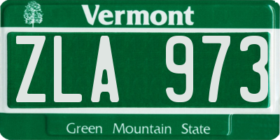 VT license plate ZLA973