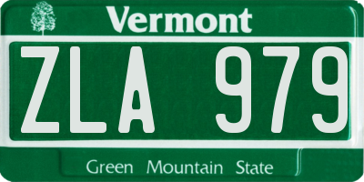 VT license plate ZLA979