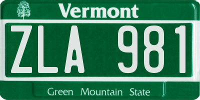 VT license plate ZLA981
