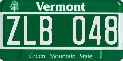 VT license plate ZLB048
